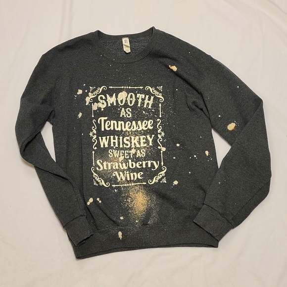 Jerzees Tops - Charcoal gray smooth as Tennessee Whiskey sweet as Strawberry Wine sweater small